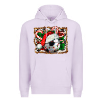 Lilac Soccer Ball Christmas With Hat And Candy Cane Premium Hoodie - FaDigitalArtStudio