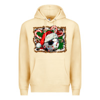 Pina Colada Soccer Ball Christmas With Hat And Candy Cane Premium Hoodie - FaDigitalArtStudio