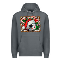 Rock Soccer Ball Christmas With Hat And Candy Cane Premium Hoodie - FaDigitalArtStudio