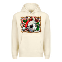 Sandshell Soccer Ball Christmas With Hat And Candy Cane Premium Hoodie - FaDigitalArtStudio