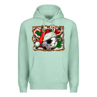 Seafoam Soccer Ball Christmas With Hat And Candy Cane Premium Hoodie - FaDigitalArtStudio