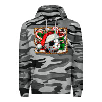 Slate Camo Soccer Ball Christmas With Hat And Candy Cane Premium Hoodie - FaDigitalArtStudio