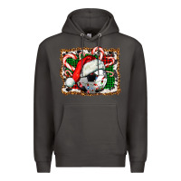 Smoke Soccer Ball Christmas With Hat And Candy Cane Premium Hoodie - FaDigitalArtStudio