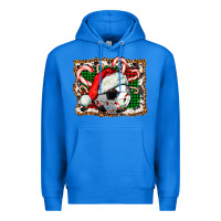True Royal Soccer Ball Christmas With Hat And Candy Cane Premium Hoodie - FaDigitalArtStudio
