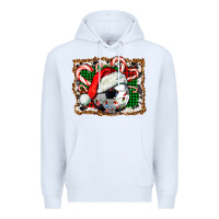 White Soccer Ball Christmas With Hat And Candy Cane Premium Hoodie - FaDigitalArtStudio
