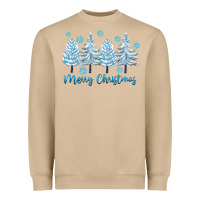 Mushroom merry christmas blue trees Heavyweight Sweatshirt - FaDigitalArtStudio