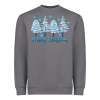 Merry Christmas Blue Trees Heavyweight Sweatshirt | Teevron