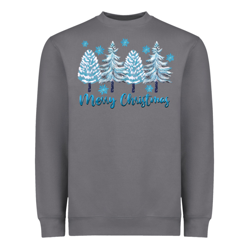 Merry Christmas Blue Trees Heavyweight Sweatshirt by FaDigitalArtStudio | Teevron