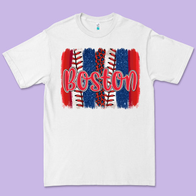 Boston Baseball Team Spirit Brushstrokes Premium Tee Designed By Artiststas