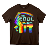 Chocolate Brown Lgbtq İ'm Cool With İt Heavy Core Tee - BundleAndBundleShop