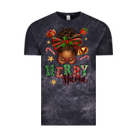 Cloud Black merry mama afro messy bun Vintage Tee - texasbilliewilder