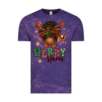 Cloud Purple merry mama afro messy bun Vintage Tee - texasbilliewilder