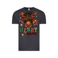 Vintage Black merry mama afro messy bun Vintage Tee - texasbilliewilder