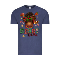 Vintage Denim merry mama afro messy bun Vintage Tee - texasbilliewilder