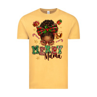 Vintage Mustard merry mama afro messy bun Vintage Tee - texasbilliewilder