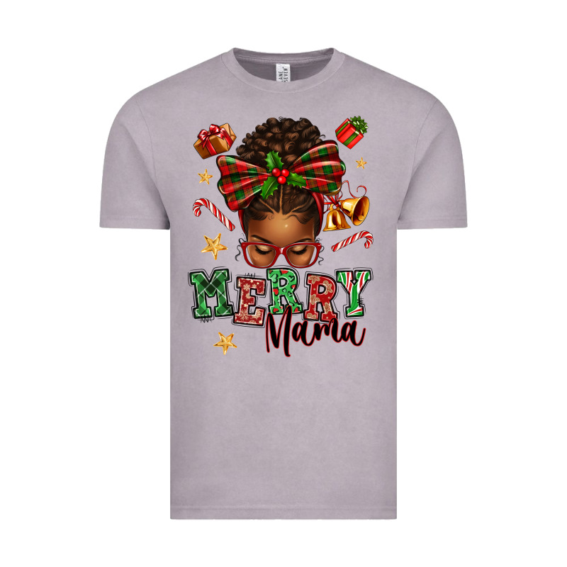 Merry Mama Afro Messy Bun Vintage Tee by texasbilliewilder | Teevron