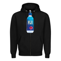 Black aesthetic fiji water Zipper Hoodie - lanVoArt