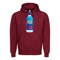 Burgundy aesthetic fiji water Zipper Hoodie - lanVoArt