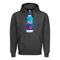 Charcoal Heather aesthetic fiji water Zipper Hoodie - lanVoArt
