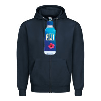 Navy aesthetic fiji water Zipper Hoodie - lanVoArt