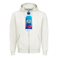 Oatmeal Heather aesthetic fiji water Zipper Hoodie - lanVoArt