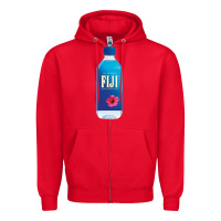 Red aesthetic fiji water Zipper Hoodie - lanVoArt