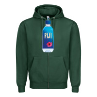 Sports Green aesthetic fiji water Zipper Hoodie - lanVoArt