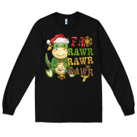 Black watercolor t rex fa rawr rawr rawr christmas Long Sleeve Tee - CowGirlArtShop