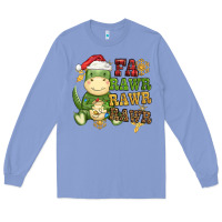 Colony Blue watercolor t rex fa rawr rawr rawr christmas Long Sleeve Tee - CowGirlArtShop