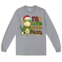 Heather Grey watercolor t rex fa rawr rawr rawr christmas Long Sleeve Tee - CowGirlArtShop
