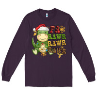 Plum watercolor t rex fa rawr rawr rawr christmas Long Sleeve Tee - CowGirlArtShop