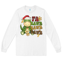 White watercolor t rex fa rawr rawr rawr christmas Long Sleeve Tee - CowGirlArtShop