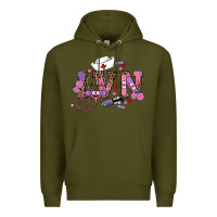 Army Green valentines day lvn Premium Hoodie - RanaPortraitStore