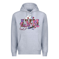 Heather Grey valentines day lvn Premium Hoodie - RanaPortraitStore