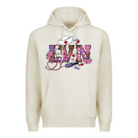 Oatmeal Heather valentines day lvn Premium Hoodie - RanaPortraitStore