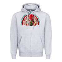 Heather Grey Christmas Gnome Zipper Hoodie - CowhideDigitalArt