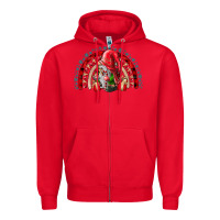 Red Christmas Gnome Zipper Hoodie - CowhideDigitalArt
