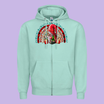 Christmas Gnome Zipper Hoodie Designed By Cowhidedigitalart