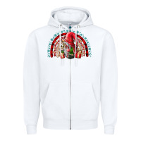 White Christmas Gnome Zipper Hoodie - CowhideDigitalArt