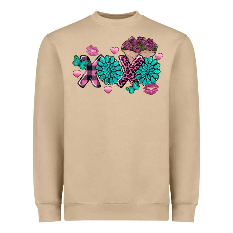 Xoxo Valentine's Day Turquoise Gem Heavyweight Sweatshirt by FaDigitalArtStudio | Teevron