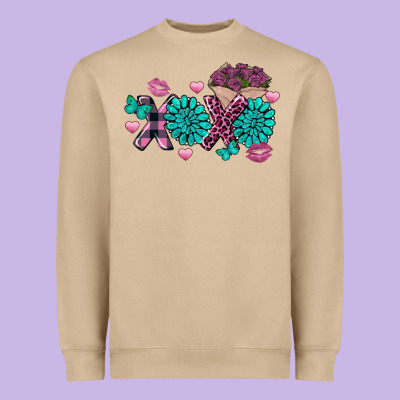 Xoxo Valentine's Day Turquoise Gem Heavyweight Sweatshirt Designed By Fadigitalartstudio