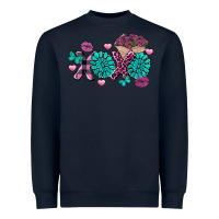 Navy Xoxo Valentine's Day Turquoise Gem Heavyweight Sweatshirt - FaDigitalArtStudio