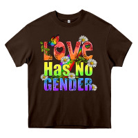 Chocolate Brown Love Has No Gender Pride Lgbtq Heavy Core Tee - BundleAndBundleShop