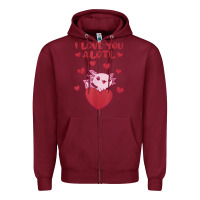 Burgundy i love you alotl aolotl valentine's day heart aolotl lover Zipper Hoodie - lanVoArt
