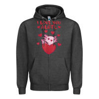 Charcoal Heather i love you alotl aolotl valentine's day heart aolotl lover Zipper Hoodie - lanVoArt