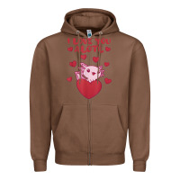 Chestnut i love you alotl aolotl valentine's day heart aolotl lover Zipper Hoodie - lanVoArt