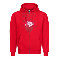 Red i love you alotl aolotl valentine's day heart aolotl lover Zipper Hoodie - lanVoArt
