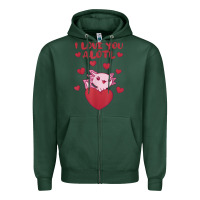Sports Green i love you alotl aolotl valentine's day heart aolotl lover Zipper Hoodie - lanVoArt