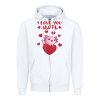 White i love you alotl aolotl valentine's day heart aolotl lover Zipper Hoodie - lanVoArt