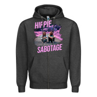 Charcoal Heather hippie sabotage aesthetic style photo with text Zipper Hoodie - lanVoArt